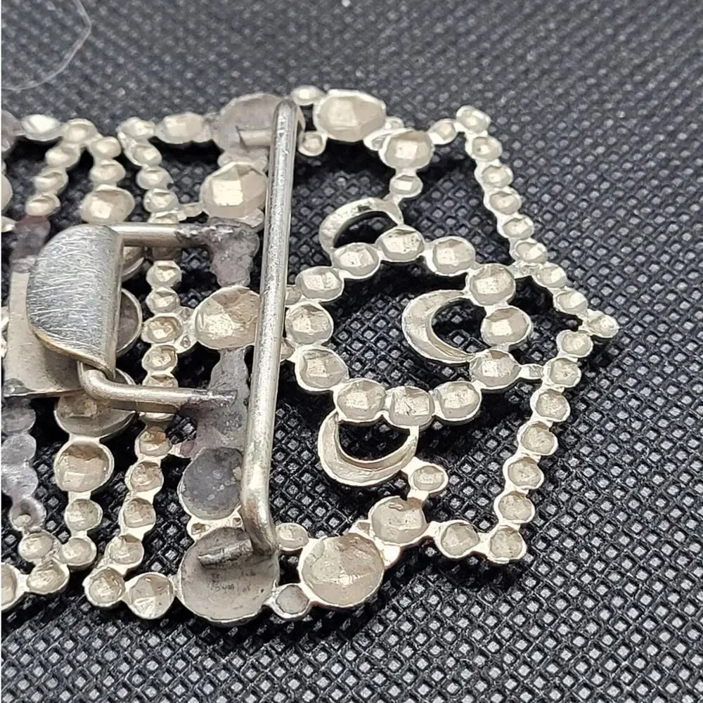 Victorian Steel Cut Crown Buckle Metal Two-Piece Hook Eye Antique Vintage‎ Style